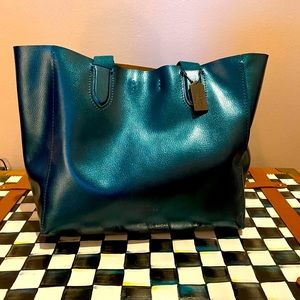 Large leather Coach tote bag